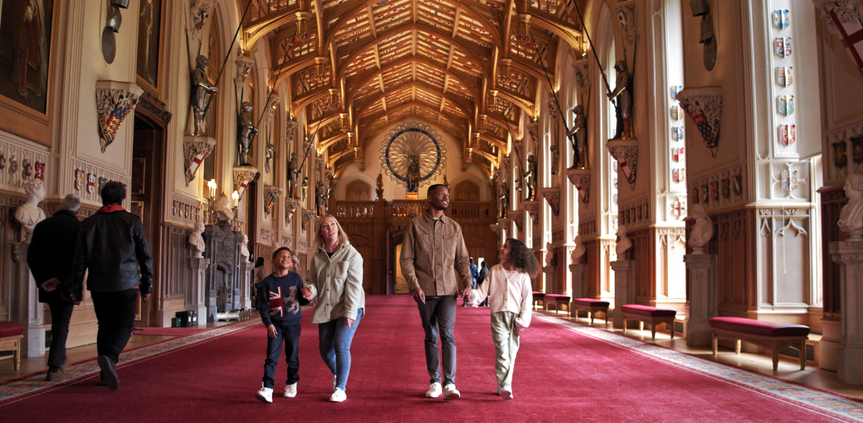 Visitors in St George’s Hall, Windsor Castle